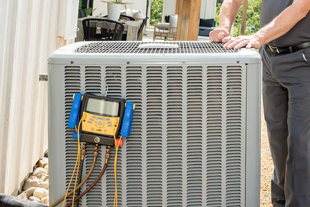 Customers scheming through Frymire's EASE brochure